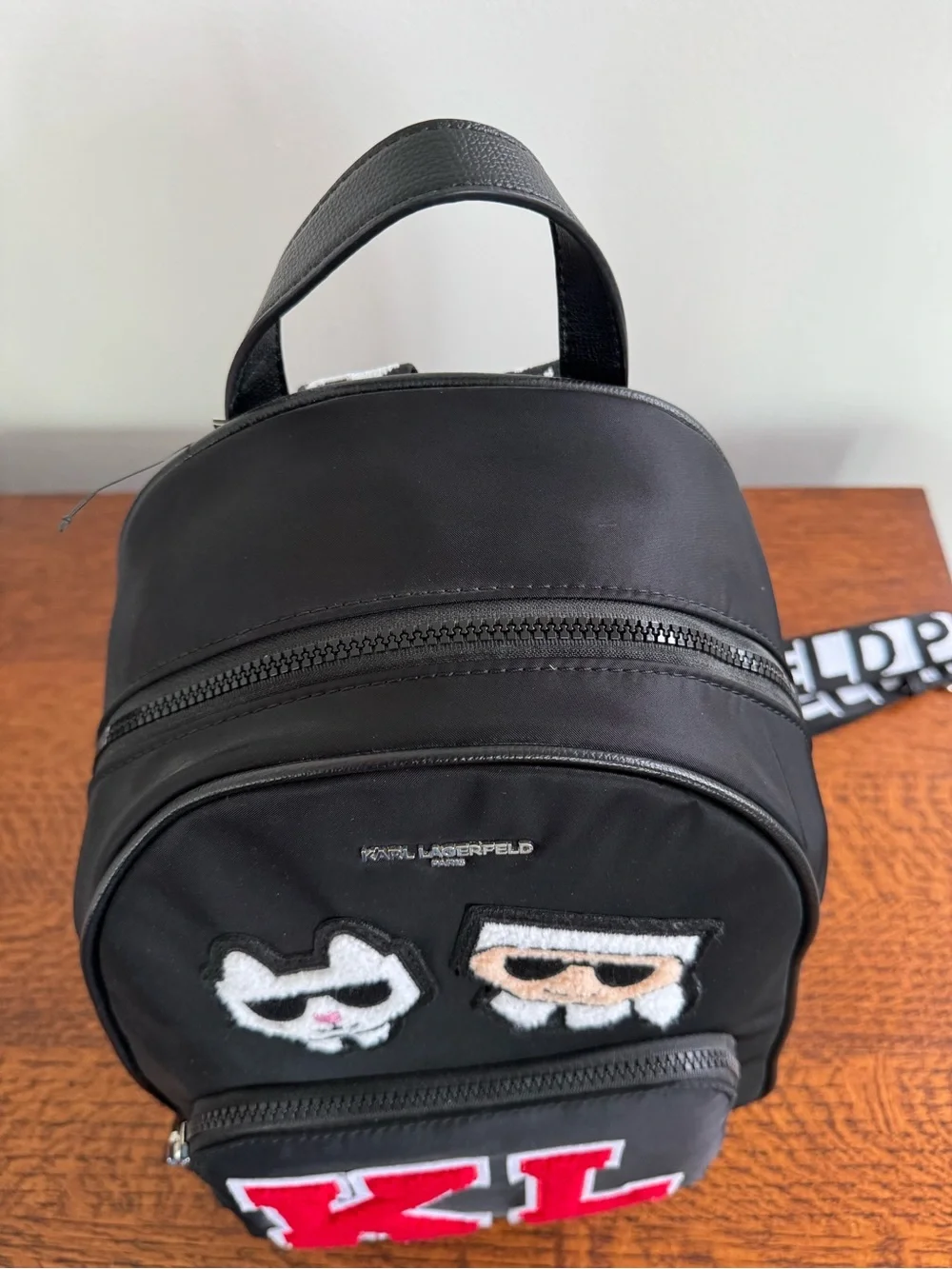 NWT Karl Lagerfeld Paris Khloe Amour Patch Backpack